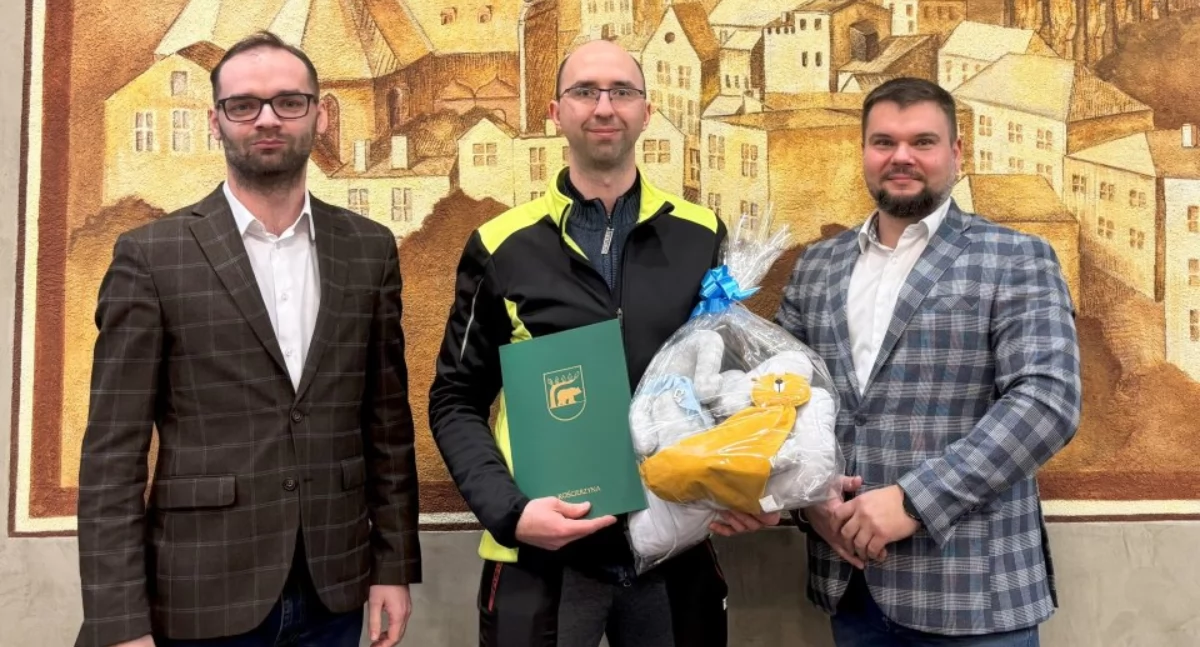 Witamy na świecie!, Wojtek pierwszy mieszkaniec Kościerzyny urodzony - zdjęcie, fotografia