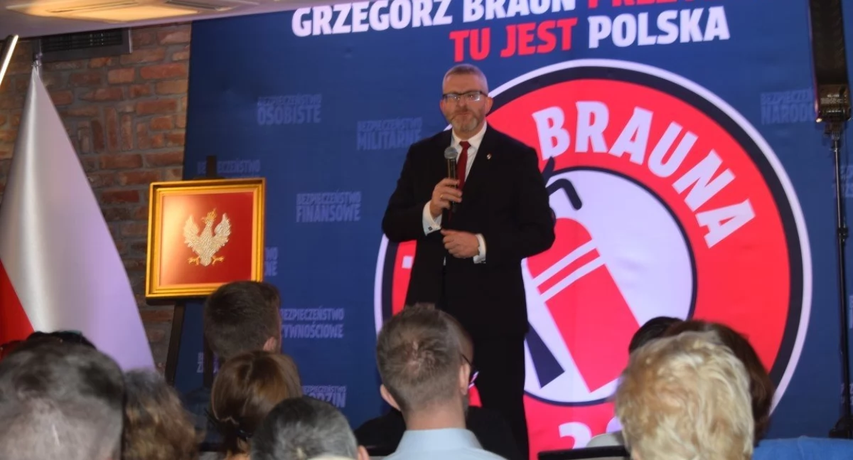 Polityka, Grzegorz Braun kandydat prezydenta spotkał mieszkańcami naszego regionu - zdjęcie, fotografia
