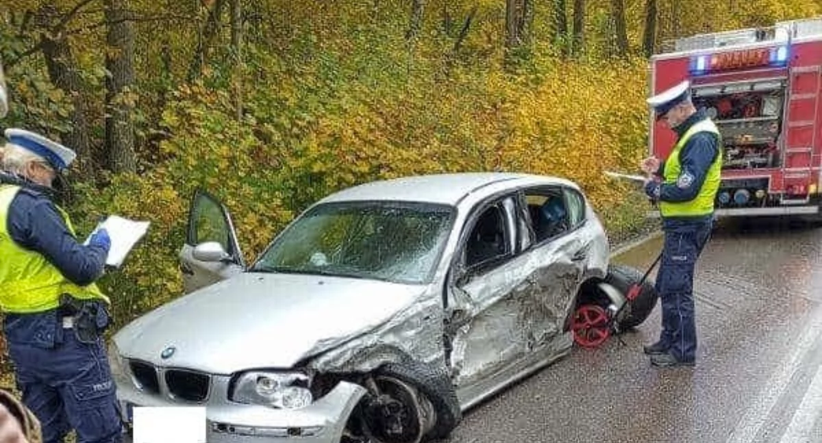 Wypadki, Groźny wypadek Dziemianach Ściągnięto śmigłowiec - zdjęcie, fotografia
