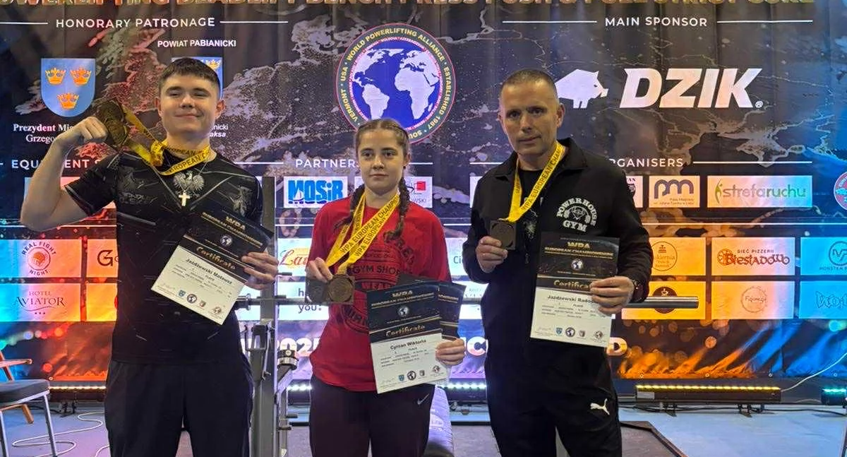 Rozmaitości, Mateusz Jażdżewski policjant Kościerzyny mistrzem Europy! Wiktoria Cyrzan Radek Jażdżewski medalami! - zdjęcie, fotografia