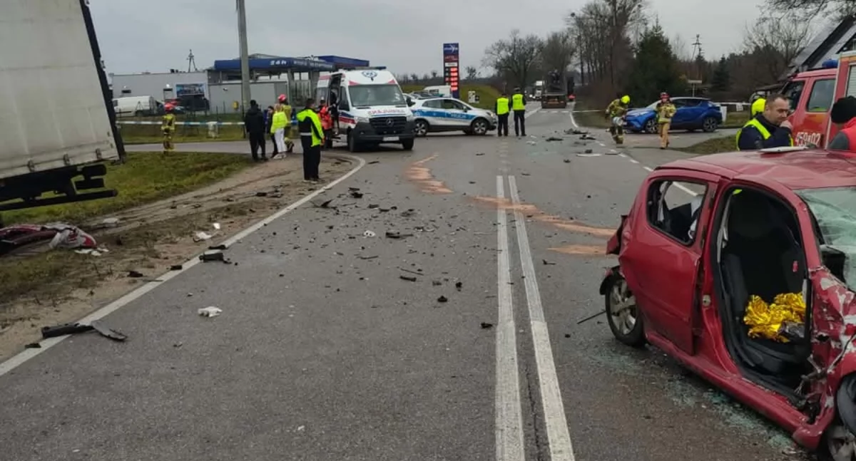 Wypadki, Dramatyczny wypadek Dziemianach! Śmigłowiec akcji! - zdjęcie, fotografia
