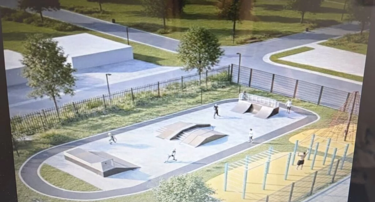 Inwestycje, Skatepark Dziemianach Wójt zaprezentował projekt mieszkańcom! - zdjęcie, fotografia
