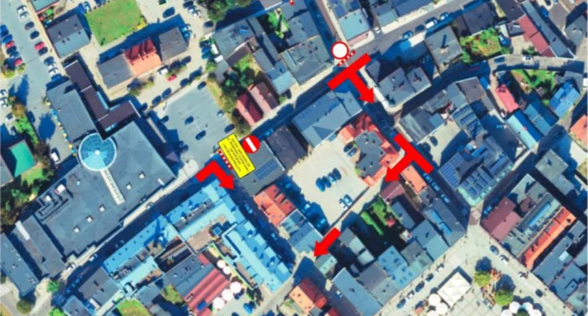 Transport, Zmiany ruchu centrum Kościerzyny Kolejna robót Świętojańskiej - zdjęcie, fotografia