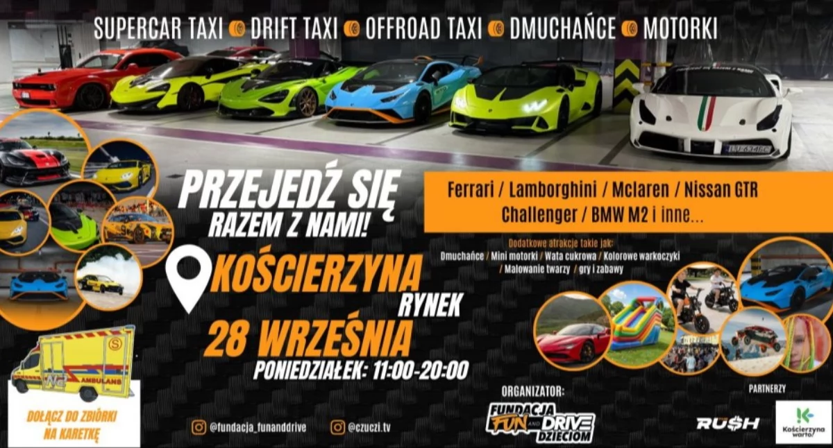 Zapowiedzi, Supersamochody Rynku Kościerzynie Charytatywne wydarzenie motoryzacyjne - zdjęcie, fotografia