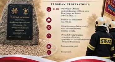Jubileusz lokacji Radunia. Odsłonięcie obelisku i Święto Strażaka